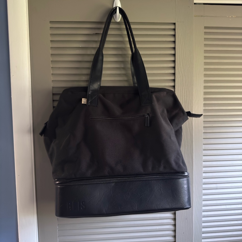 BEIS Black Regular Weekender Travel Bag